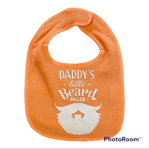 BRAND NEW - Orange Baby Bib - With Graphic Decal